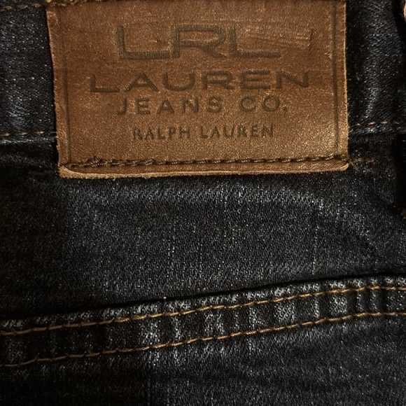 VTG Y2K Lauren Ralph Lauren LRL Denim Pencil Skirt 14 Stetch Minimalist Casual - Picture 5 of 6